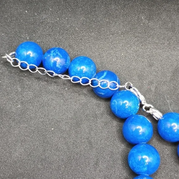 Hand Crafted Blue and Silver Celestial Necklace - Picture 4 of 4